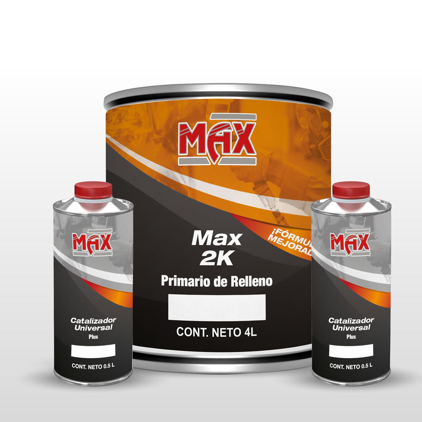 Kit Max 2K 4L + 2 Catalizadores Universal Plus 0.5 L