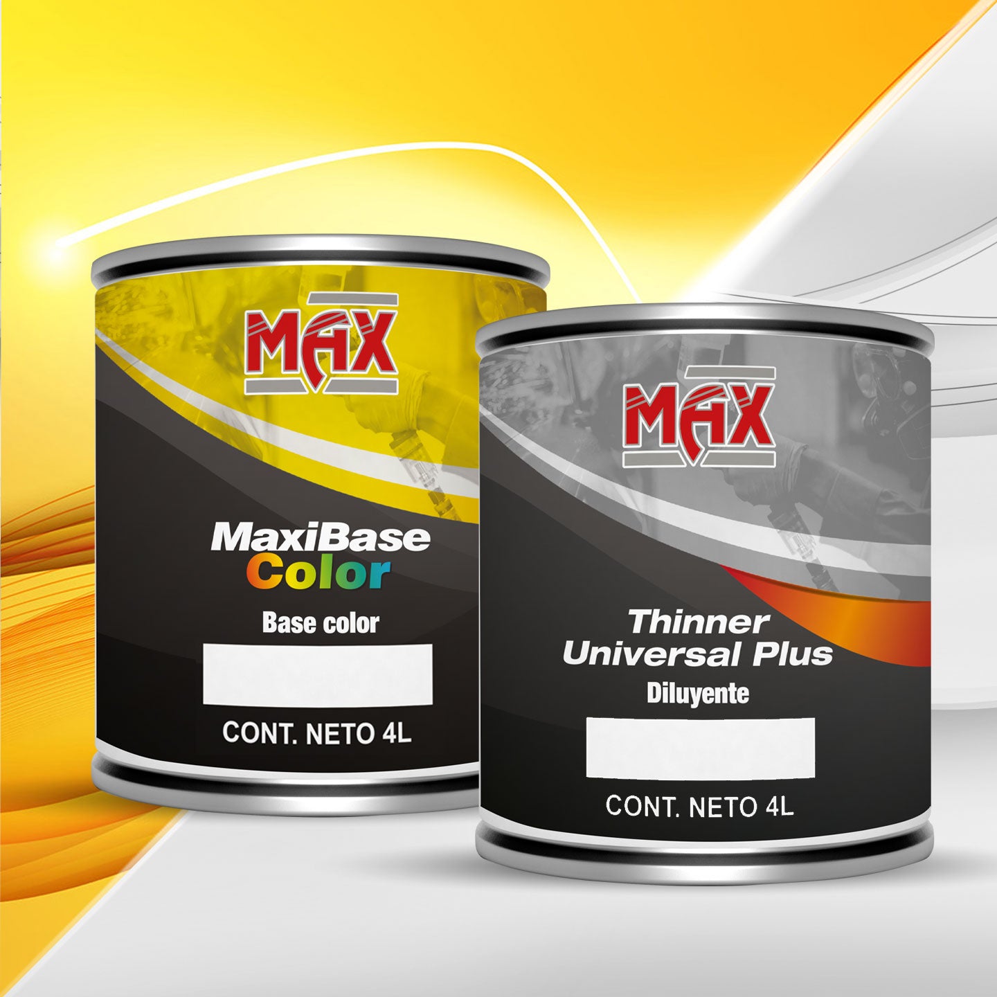 MaxiBase Rojo Claro 4L + Thinner Universal Medio (16°C-25°C) 4L