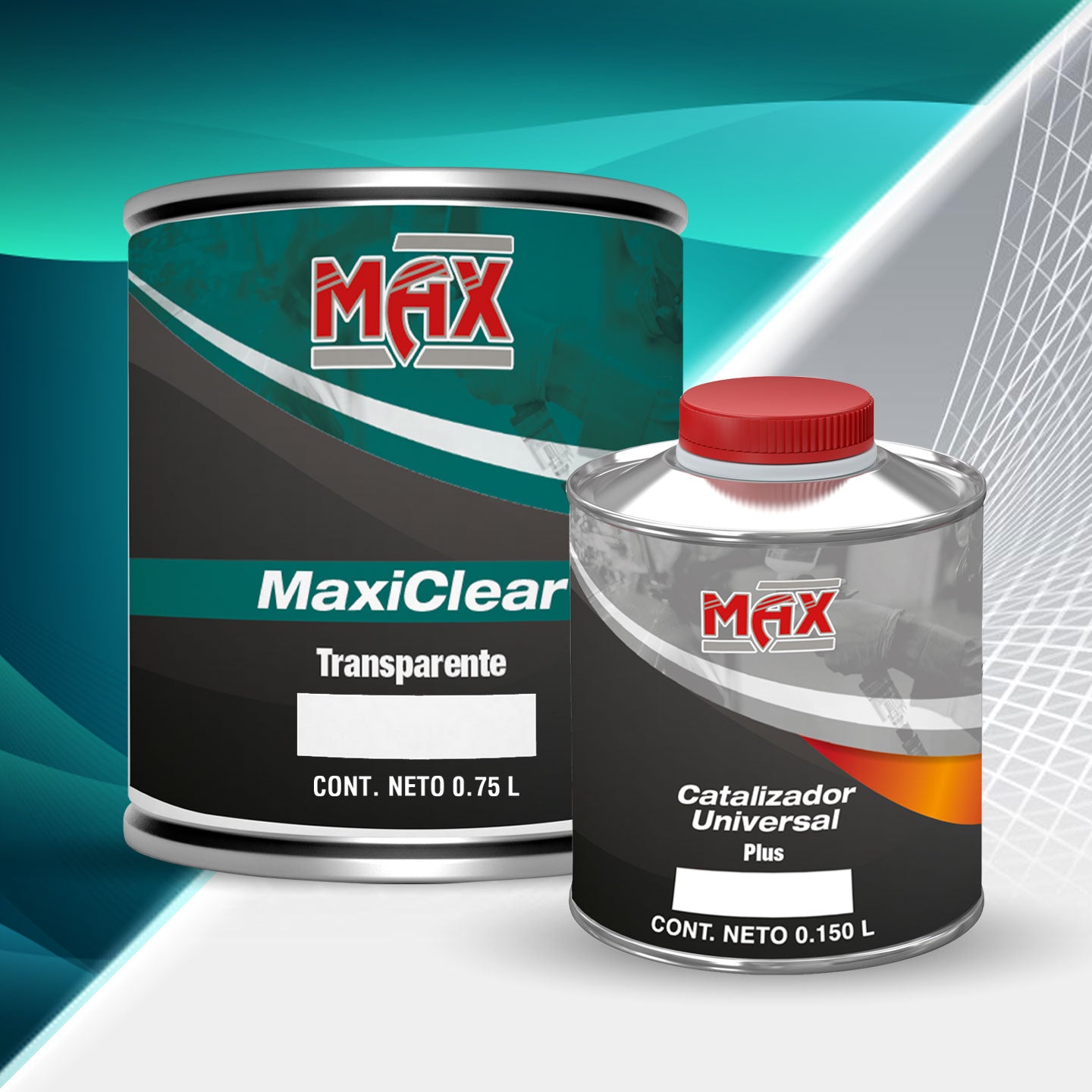 Kit MaxiClear 750ml + Catalizador Universal Plus 150ml (Relación Mezcla 5:1)