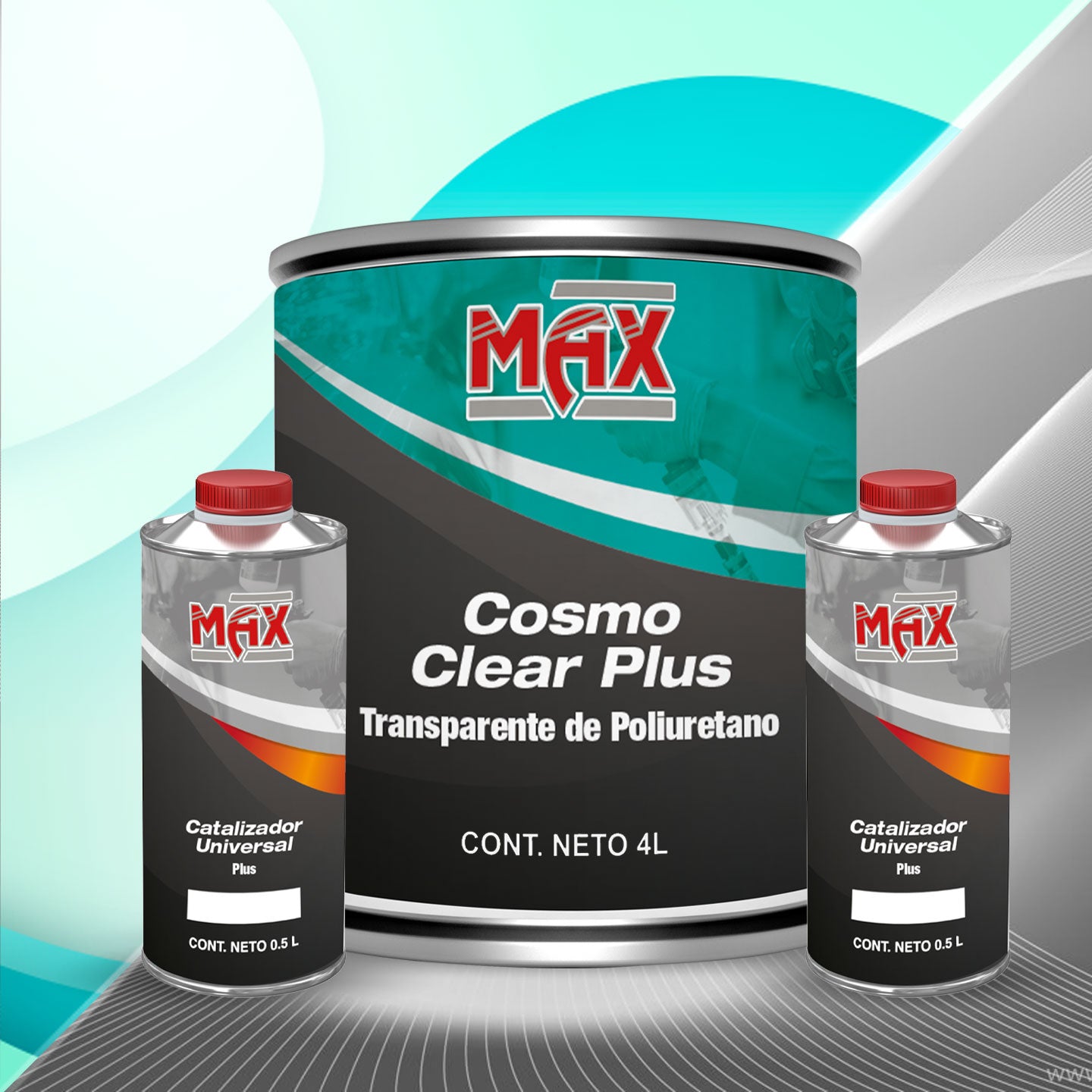 Kit MaxiClear 4L + 2 Catalizadores Universal Plus 0.5 L (Relación Mezcla 5:1)